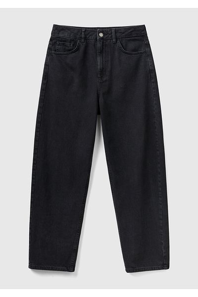 United Colors of Benetton Pantaloni de damă din denim afumat - 100% bumbac, potrivire cu balon