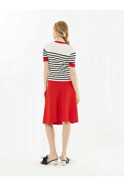 Roman Pleated Knitwear Skirt Red Y1871008_006