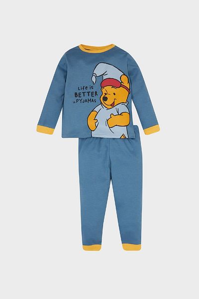 DeFacto Disney Winnie the Pooh Baby Boy Pajamas Set - Crew Neck, Long Sleeve, Top and Bottom Set D5357A524Wn