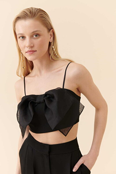 Roman Organze Fiyonklu Büstiyer Siyah Y2314005_001