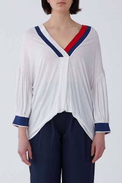 Roman V Yaka Truvakar Kol Tişört Standart Renk Y2154902_089