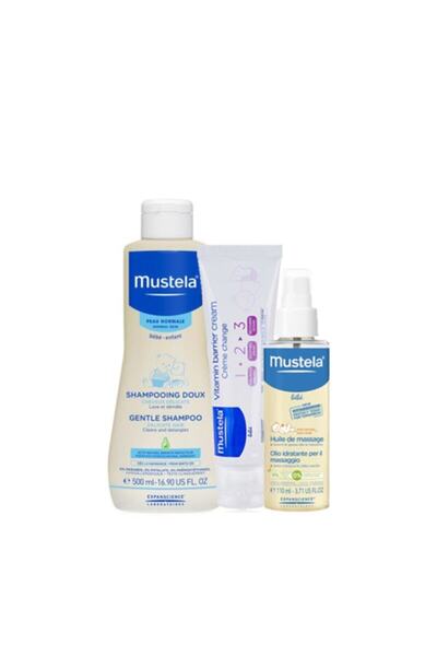Mustela Daily Set | Shampoo - Massage Oil - Diaper Cream Original