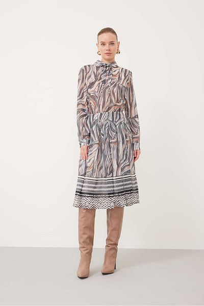 Roman Chiffon Printed Midi Dress Standard Color K2411022_089