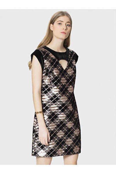 Roman Ekose Payetli Mini Elbise Standart Renk K1811256_089