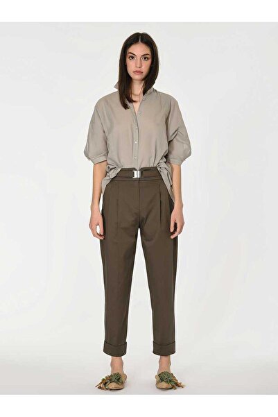 Roman Kemer Detaylı Kadın Pantolon Haki Y1912077_023