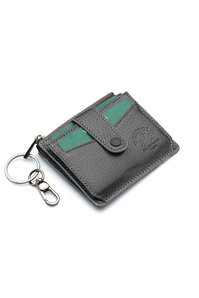 Westpolo Πράσινη θήκη για κάρτες Unisex - Γνήσιο δέρμα, με μπρελόκ, θήκη για κάρτες TRY114