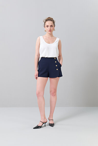 Roman Gold Düğmeli Şort Lacivert K2512601_015