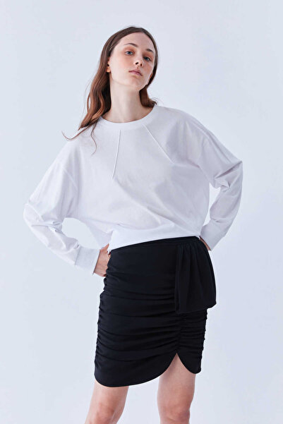 Roman Büzgülü Mini Etek Siyah K2215040_001