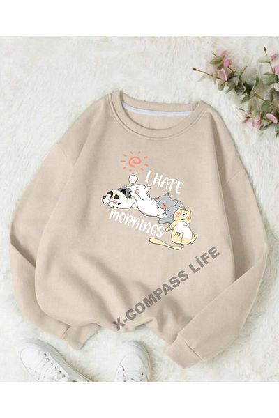 x-compass life Pulover Swit Color pentru femei/fete - decolteu, imprimeuri pentru dormit