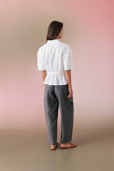 Roman Elastic Waist Poplin Shirt White Y2413560_002