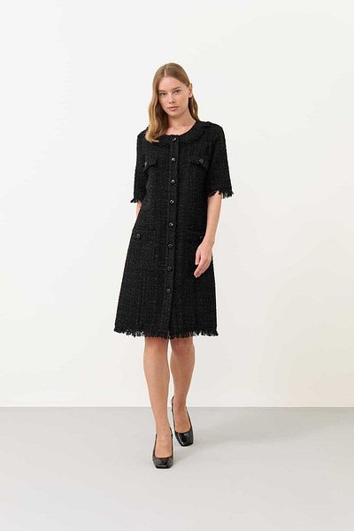 Roman Buttoned Front Dress Black K2311036_001