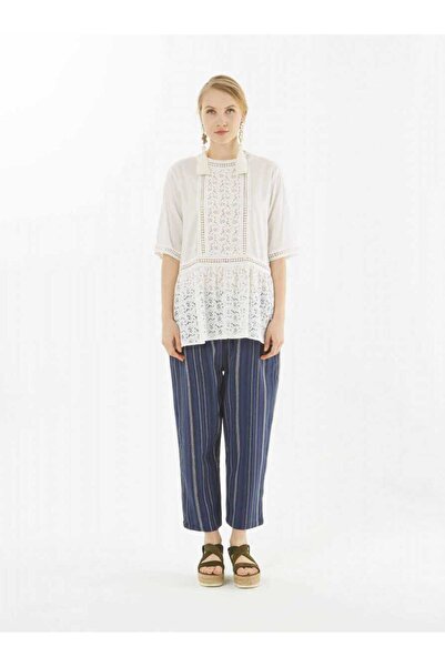 Roman Dantel Detaylı Kadın Bluz Beyaz Y9965103_002