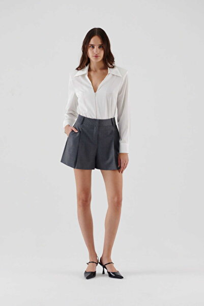 Roman Yün Karışımlı Şort Açık Gri K2312605_056