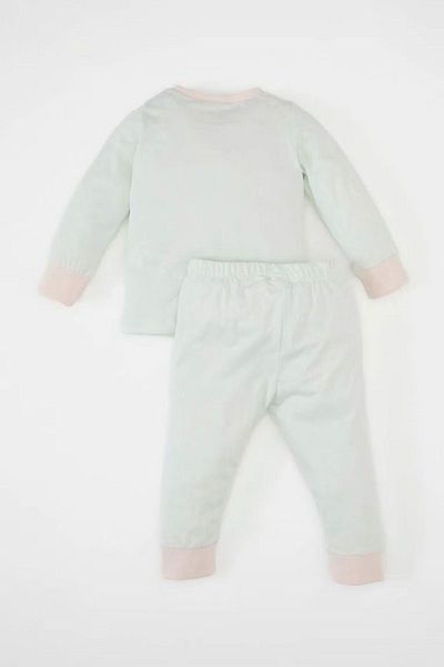 DeFacto Baby Girl 4-Piece Pajamas Set Food Printed Combed Cotton Long Sleeve Top Long Bottom D1801A524Au