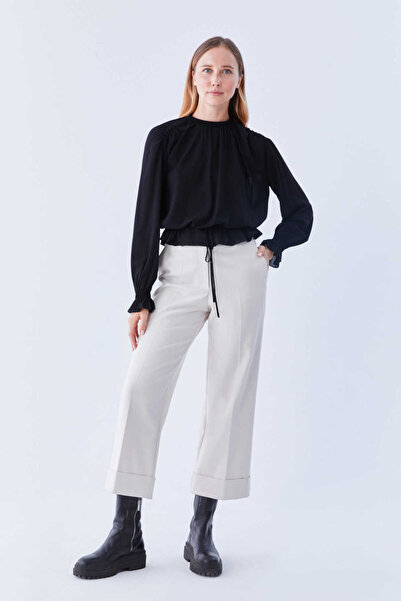 Roman Geniş Kesim Cepli Pantolon Kemik K2132001_019