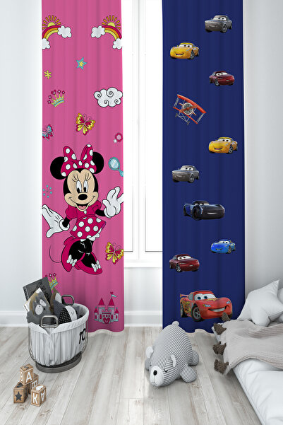 BAMBAŞKA MODA ДИТЯЧА ТА ДИТЯЧА КІМНАТА Рожево-блакитна двостулкова штора YBP-...