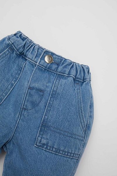 DeFacto Pantaloni de jeans pentru bebeluși - picior dublu subțire, talie elastică, buzunare D2517a524au