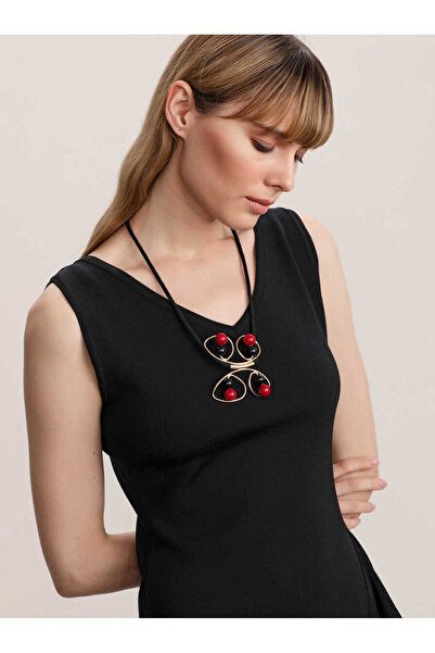 Roman Boncuk Detaylı İpli Kadın Kolye Standart Renk K2289641_089