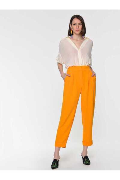 Roman Paça Detaylı Safran Kadın Pantolon Safran Y1912105_041