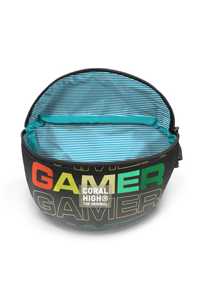 Coral High Siyah Gri Gamer Desenli Bel Çantası 11548