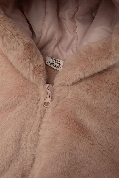 DeFacto Baby Girl Fleece Lined Plush Hooded Coat C5319A524Au