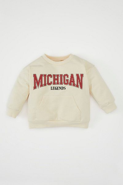 DeFacto Baby Boy Crew Neck Printed Sweatshirt D2593A524Au