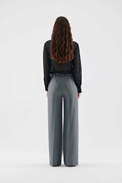 Roman Kareli Geniş Paçalı Pantolon Standart Renk K2312039_089