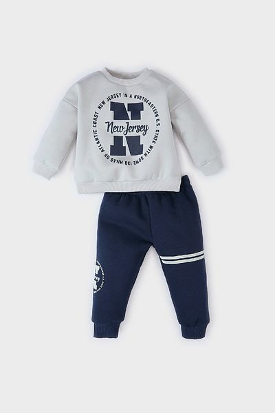 DeFacto Bedrucktes Sweatshirt mit Rundhalsausschnitt und elastischer Jogginghose für Babys, 2er-Set – D6775a524wn