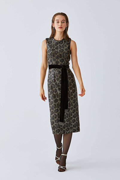 Roman Payetli Kuşaklı Yırmaç Detaylı Abiye Elbise Standart Renk K2011531_089