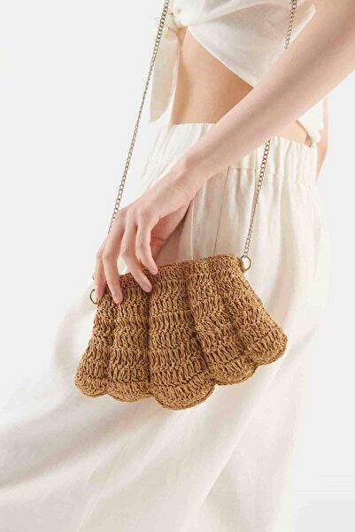 Roman Zincirli Hasır Çanta Standart Renk Y2281317_089