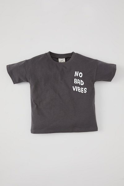 DeFacto Baby Boy Crew Neck Printed Short Sleeve T-Shirt B6977a524sm