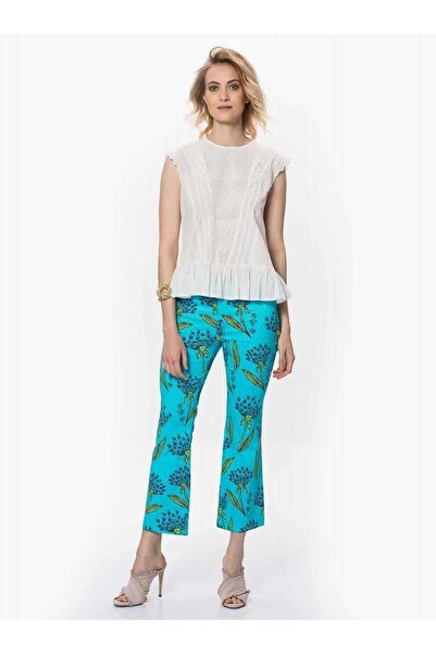 Roman Çiçek Desenli Kadın Pantolon Standart Renk Y9912016_089