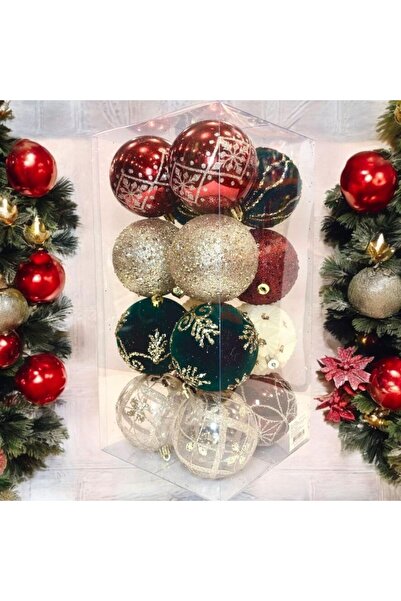 parti sürprizi Ornament de minge de pin de lux cu model catifea pentru petrec...