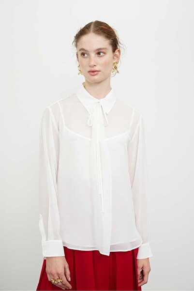 Roman Şifon Uzun Kol Bluz Kemik K2413031_019