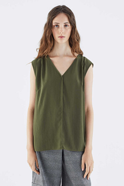 Roman V yaka Bluz Haki K2113084_023