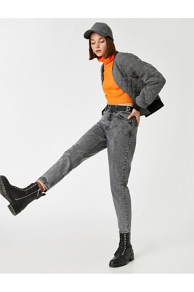 Koton Jeans mit hoher Taille – Mom-Jeans