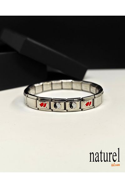 Naturel Tılsım Unisex Italian Charm Bracelet Stainless Steel Bracelet