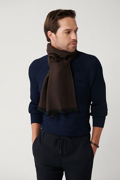 Avva Marineblauer Rayon-Strickpullover mit Rundhalsausschnitt und Tarnmuster für Herren A32y5046