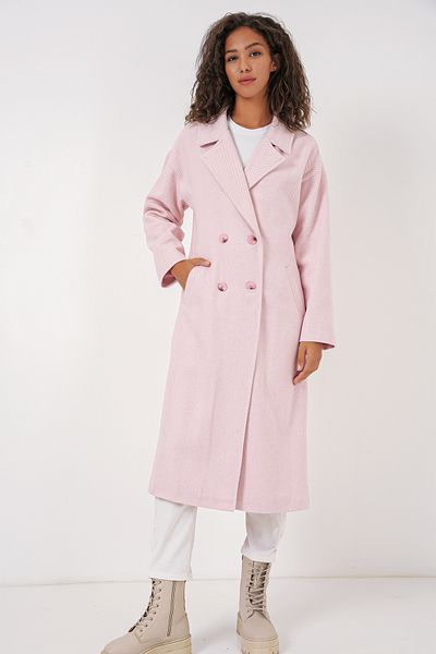 Bigdart 9113 Oversize Wide Cut Wool Long Cashmere Coat - Powder