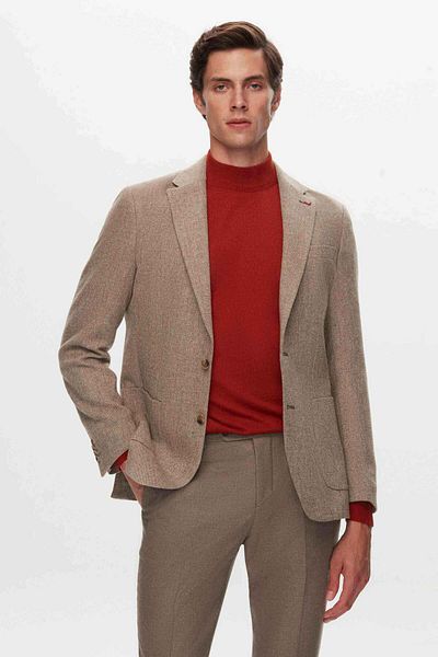 D'S Damat Яке Slim Fit от норкова вълнена смес Dobby
