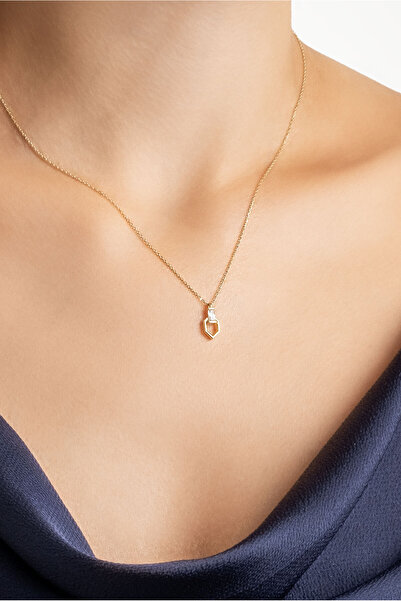 So CHIC... 14 Ayar Altın Sertifikalı Premium Created Taşlı Kolye