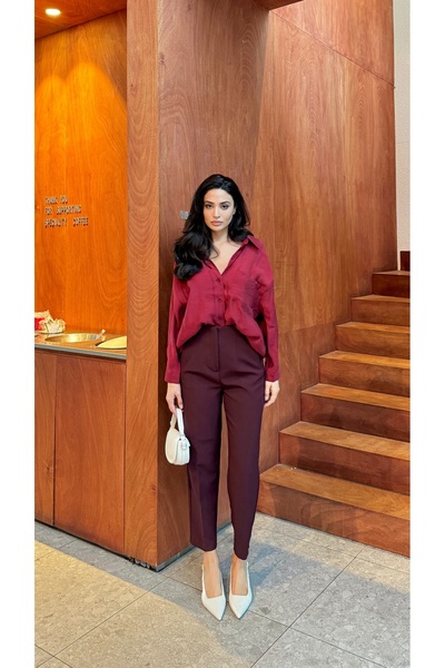 Serica Moda Pantaloni morcovi cu dungi