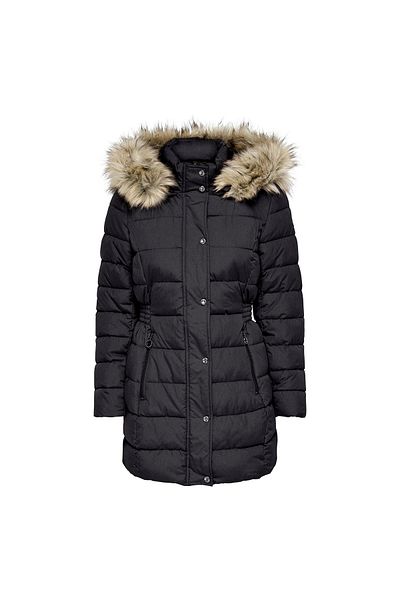 ONLY New Luna Quilted Coat Women's Gray Hooded Coat
