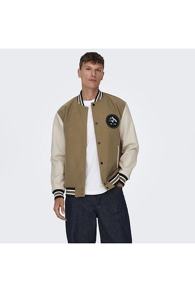 Only & Sons Μπουφάν Onsjason Varsity Otw Ανοιχτό καφέ