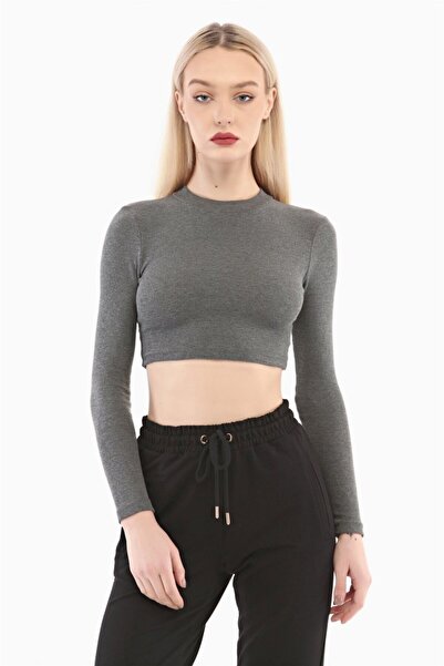 penyebizden Γυναικείο Half Fisherman Camisole Crop -ανθρακί