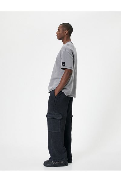 Koton Trouser Look Sweatpants Oversize Washable Cargo Pocket Elastic Waist