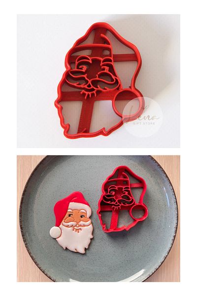 Lena Gift Store Santa Claus New Year Christmas Cookie Mold Candy Dough Shaper Christmas Themed (Mixed Color)