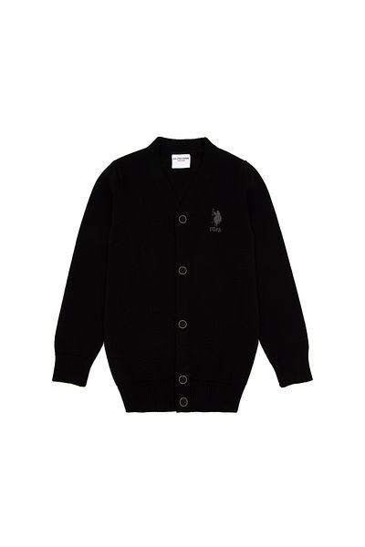 U.S. Polo Assn. Boy's Black Knitwear Cardigan 50295571 -Vr046