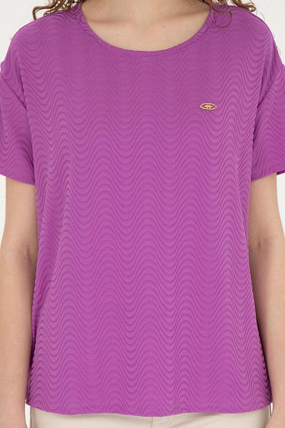 U.S. Polo Assn. Tricou mov cu gât crew pentru femei 1826502