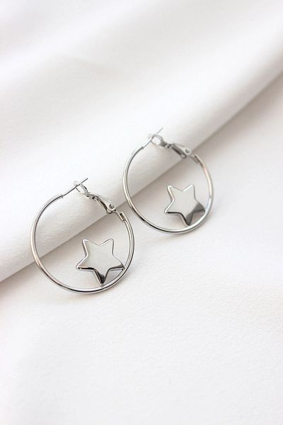 Dazzlecave 316L Stainless Steel Earrings - Starry Hoop Steel Earrings - Tarnish-Free Earrings